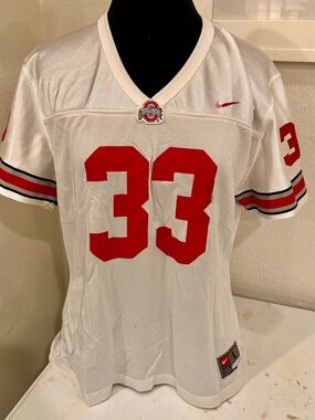 Ohio State #33 Nike Girl’s White & Red Football Jersey Teen/Woman
